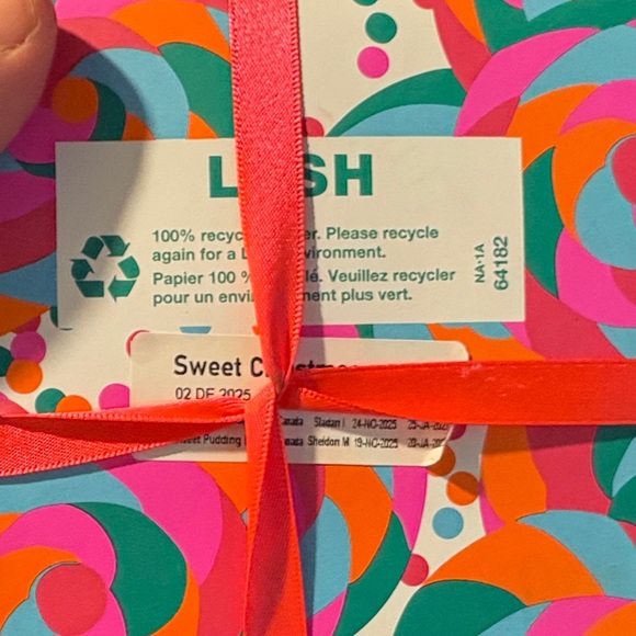 Lush Sweet Christmas Wrapped Gift Box with Red Ribbon - Picture 5 of 8